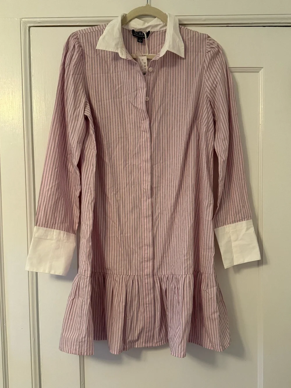 NWT J. Crew Tiered shirt-dress in striped cotton poplin Size 6
